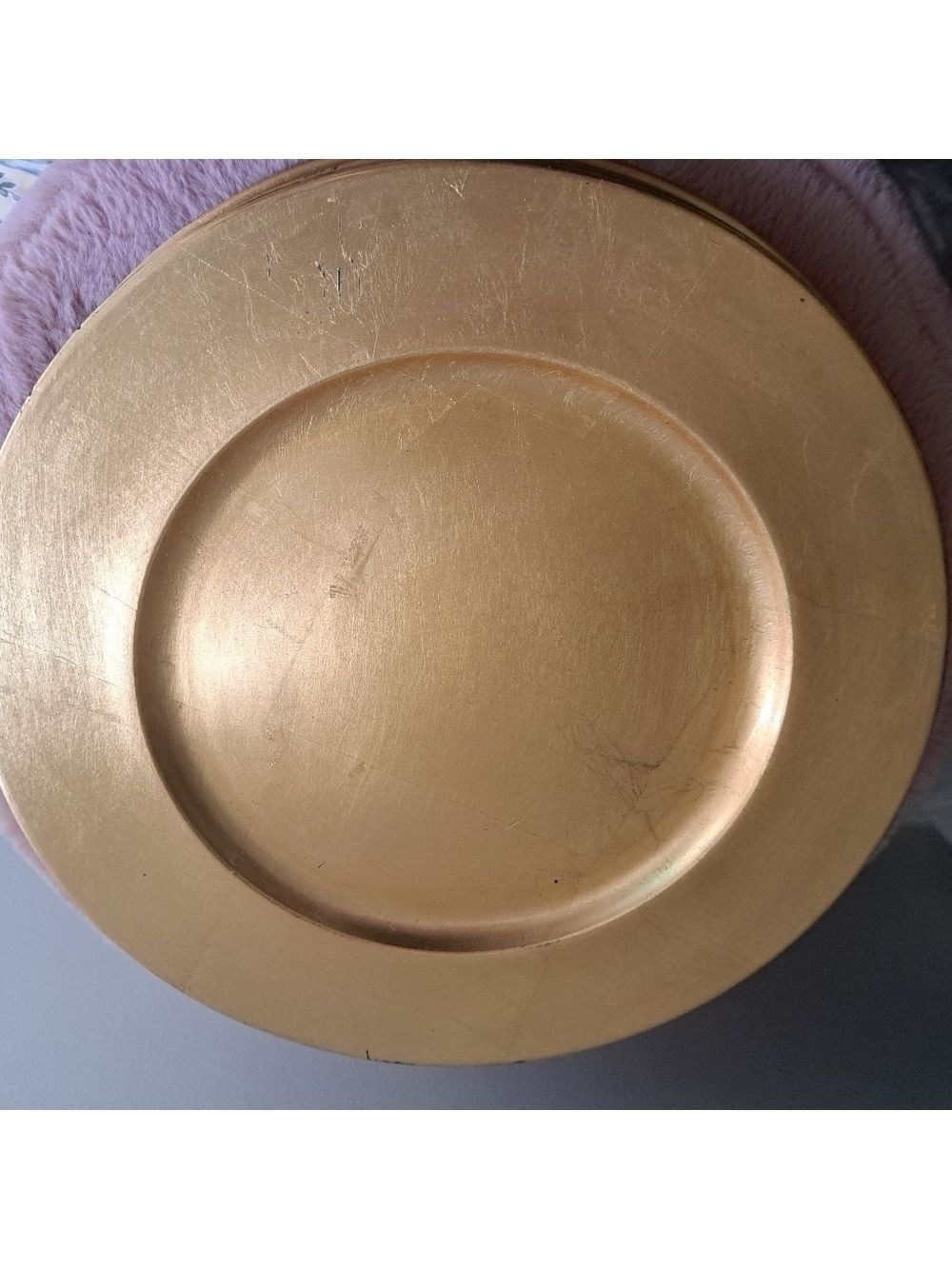 BOWRING tradition gold charger plates lacquered 13" round wedding holiday 12 - Picture 5 of 15